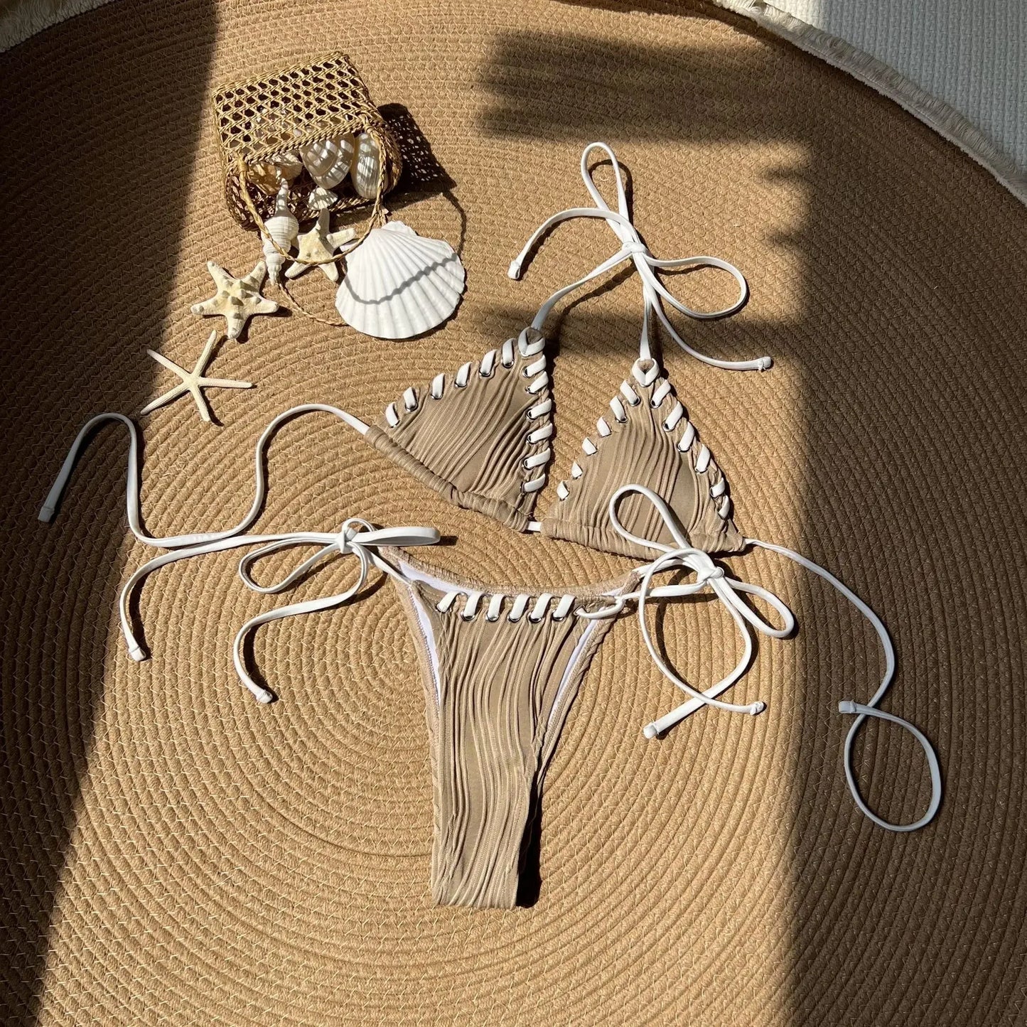 ביקיני קרם שזור – סול מארה ☀️🤍