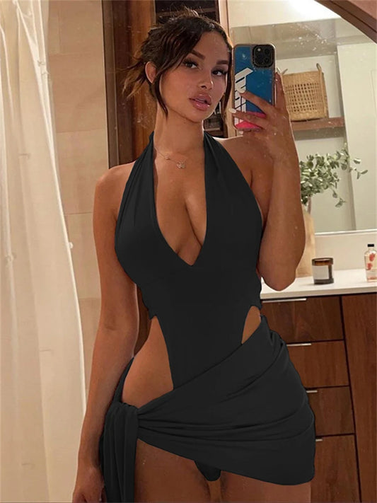 בגד ים שלם עם קשירה – בלו ריי 💎🌊